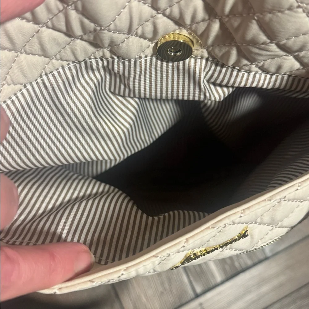 Lovevook large Travel/work diamond quilted tote Bag in Cream - Picture 8 of 16